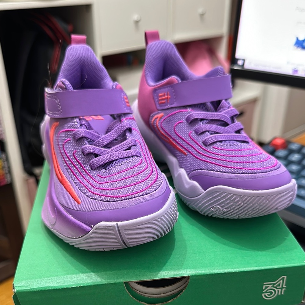 Nike Kids Purple Sneakers with Pink Accents